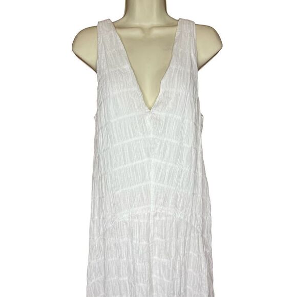 Frame Savannah Shirred Cotton Poplin Midi Dress NWOT Size Medium - Picture 5 of 9